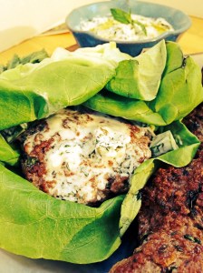 Lamb Burger with Yogurt cucumber sauce